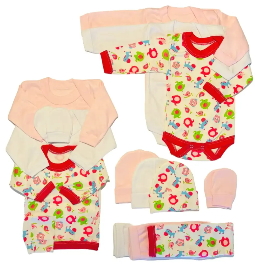 Triple Ajuar 0 a 3 Meses - 15 Piezas - 3 colores - Algodón
